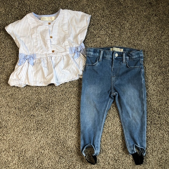 Zara Other - Zara Baby Girl Skinny Jeans & Top Outfit